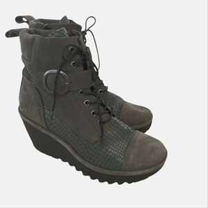 Fly London Grey Ankle Boots Size 39
